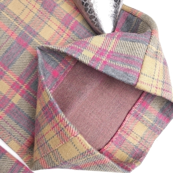 New Anthropologie The Essential Trouser Tan Pink Tartan Plaid  Flared Pa… - Picture 11 of 13